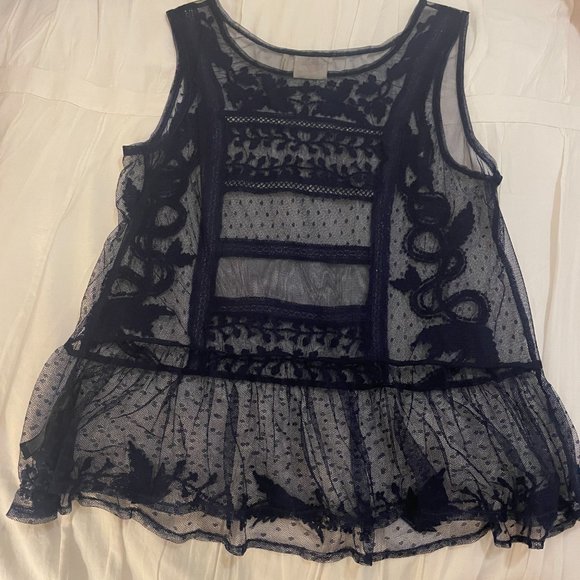 Anthropologie Lilka Blue Sheer Tank - Size Small - Picture 3 of 4